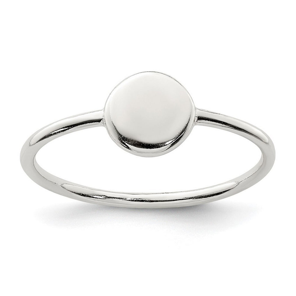 Curata 925 Sterling Silver Engravable Polished Flat Circle Ring