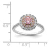 Curata 925 Sterling Silver Gold tone Pink and White Cubic Zirconia Engagement Ring