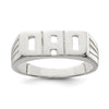 Curata 925 Sterling Silver Mens Block DAD Ring