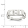 Curata 925 Sterling Silver Mens Block DAD Ring