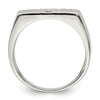 Curata 925 Sterling Silver Mens Block DAD Ring