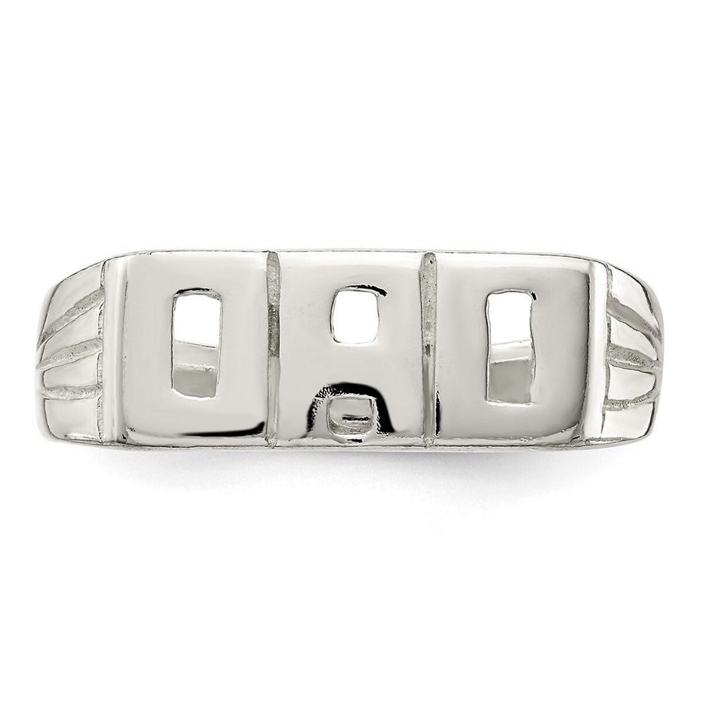 Curata 925 Sterling Silver Mens Block DAD Ring