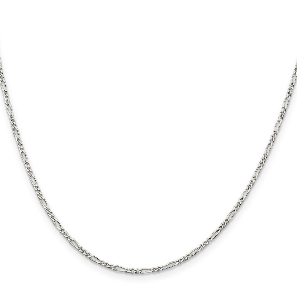 Curata 925 Sterling Silver Polished 1.75mm Figaro Chain Necklace Options: 16 18 20 22 24