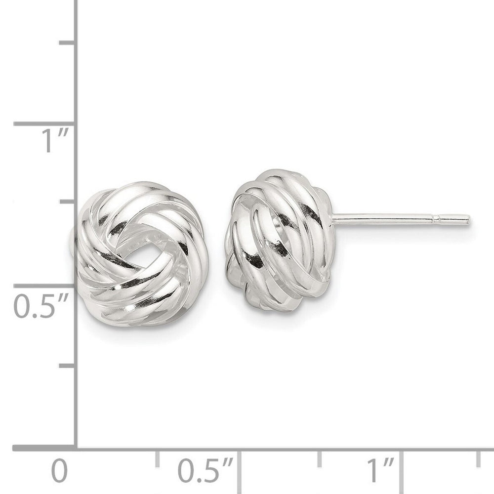 Curata 925 Sterling Silver Polished 10.4x10.4mm Love Knot Post Earrings