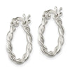 Curata 925 Sterling Silver Polished 12x20mm Hinged Twisted Hoop Post Earrings