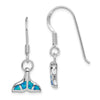 Curata 925 Sterling Silver Polished 13x31mm Blue Simulated Opal Dolphin Tail Hook Earrings