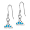 Curata 925 Sterling Silver Polished 13x31mm Blue Simulated Opal Dolphin Tail Hook Earrings