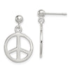 Curata 925 Sterling Silver Polished 15x23mm Peace Sign Long Drop Dangle Post Earrings