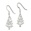 Curata 925 Sterling Silver Polished 18x45mm Hook Christmas Tree Dangle Earrings