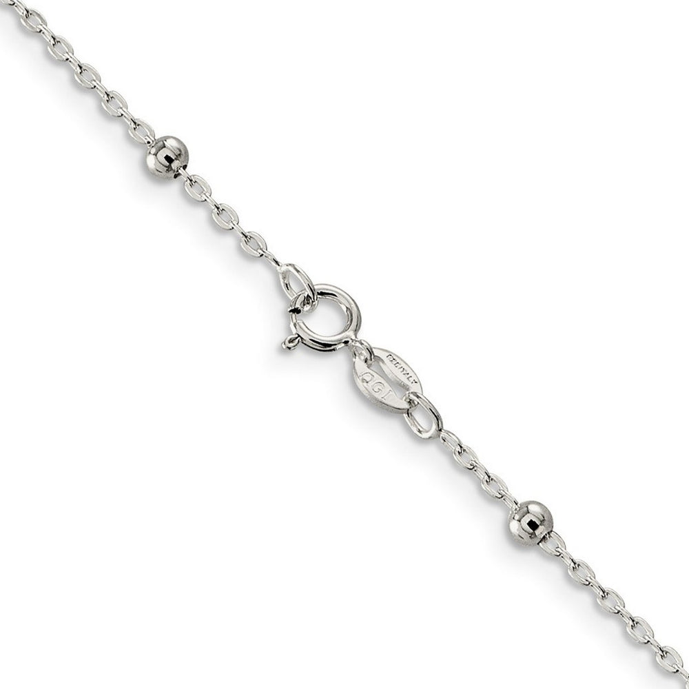 Curata 925 Sterling Silver Polished 1mm Beaded Chain Necklace Options: 16 18 20 24