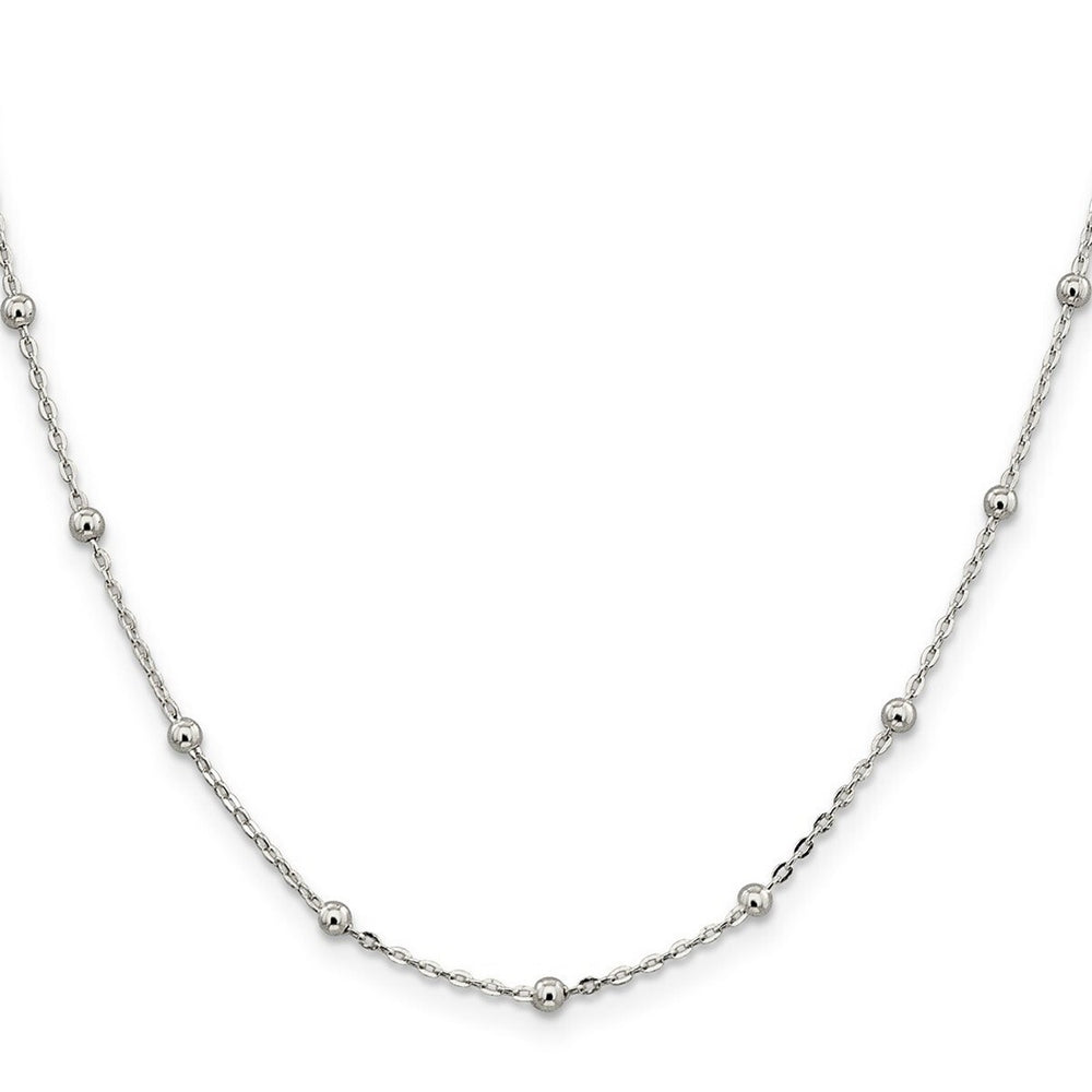 Curata 925 Sterling Silver Polished 1mm Beaded Chain Necklace Options: 16 18 20 24