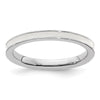 Curata 925 Sterling Silver Polished 2.25mm White Enameled Thin Band Ring