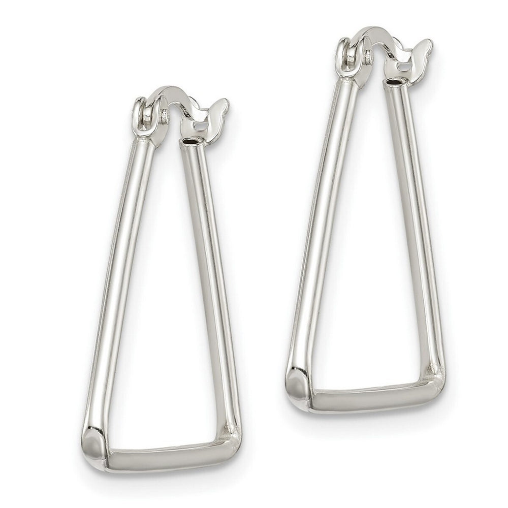 Curata 925 Sterling Silver Polished 23.85x22.1mm Triangle Hoop Earrings