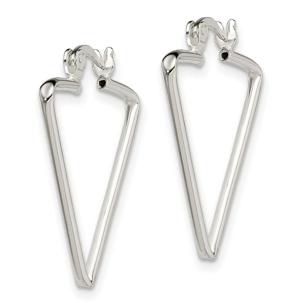 Curata 925 Sterling Silver Polished 24.75x21.1mm Triangle Hoop Earrings