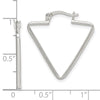 Curata 925 Sterling Silver Polished 24.75x21.1mm Triangle Hoop Earrings