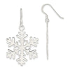 Curata 925 Sterling Silver Polished 25x45mm Hook Snowflake Long Drop Dangle Earrings