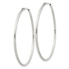 Curata 925 Sterling Silver Polished 40x40mm Hinged Hollow Tube Hoop Earrings