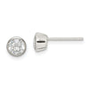 Curata 925 Sterling Silver Polished 5x5mm Round Cubic Zirconia Post Bezel Stud Earrings