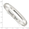 Curata 925 Sterling Silver Polished 8mm Hinged Flexible Bangle Bracelet