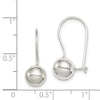 Curata 925 Sterling Silver Polished 8x20mm Kidney Wire Ball Earrings