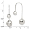 Curata 925 Sterling Silver Polished 9.2x34.2mm Front and Back Long Drop Dangle Earrings