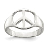 Curata 925 Sterling Silver Polished Bold Peace Sign Ring