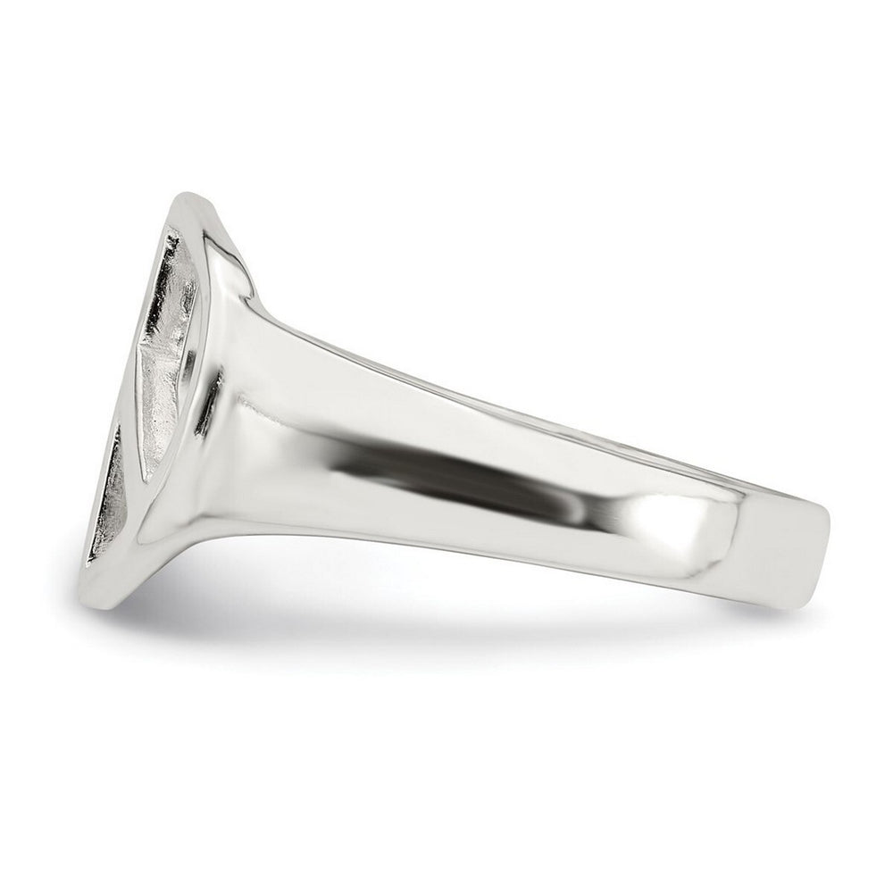 Curata 925 Sterling Silver Polished Bold Peace Sign Ring