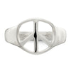 Curata 925 Sterling Silver Polished Bold Peace Sign Ring