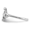 Curata 925 Sterling Silver Polished CZ Sideways Anchor Ring