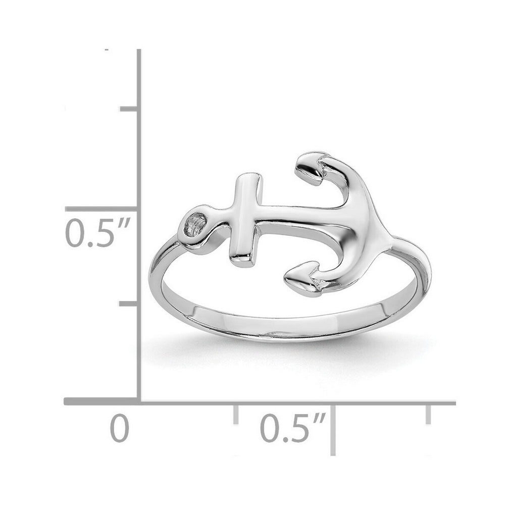 Curata 925 Sterling Silver Polished CZ Sideways Anchor Ring