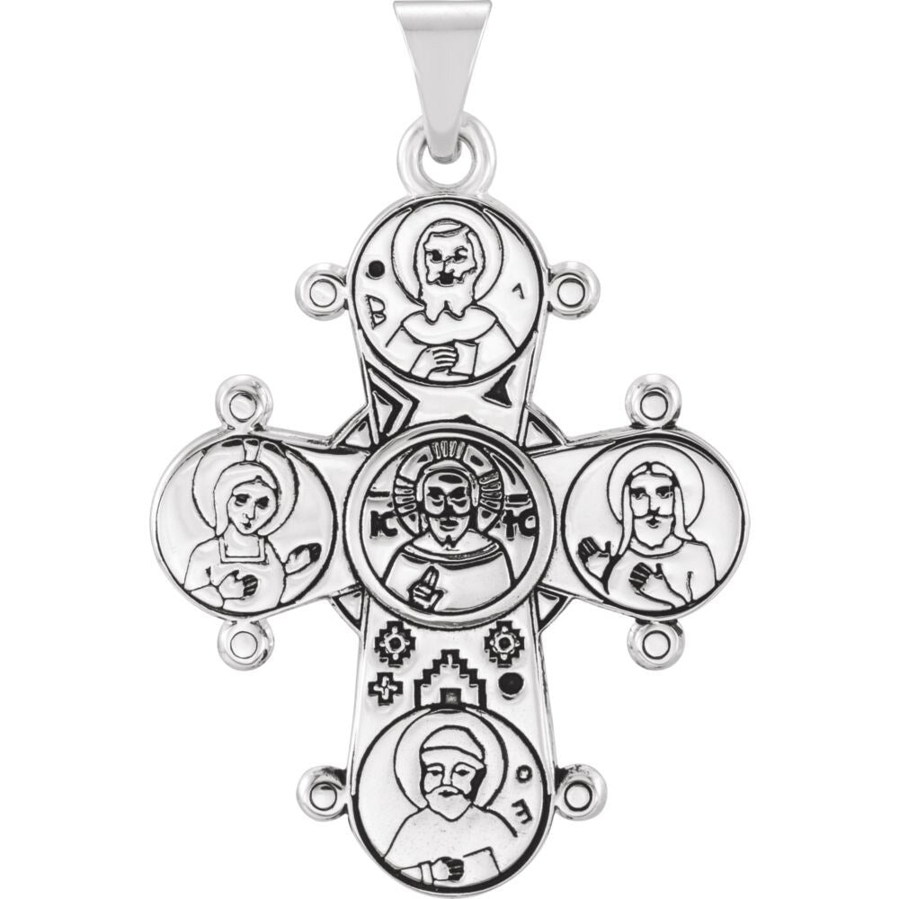 Curata 925 Sterling Silver Polished Dagmar Religious Faith Cross Pendant Necklace