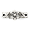 Curata 925 Sterling Silver Polished Daisy Adjustable Toe Ring for Women