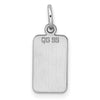 Curata 925 Sterling Silver Polished Engravable Engraveable Rectangle Disc Charm Pendant Necklace Measures 19x8mm Wide