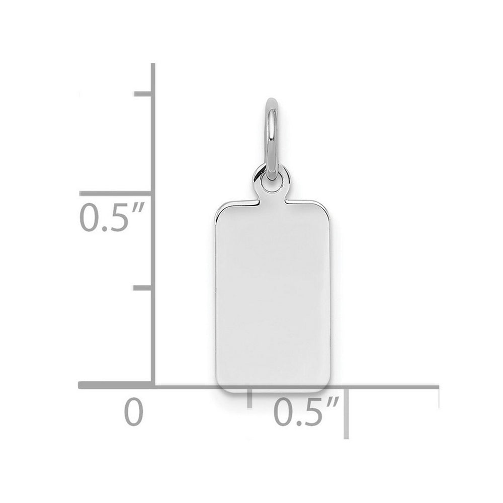 Curata 925 Sterling Silver Polished Engravable Engraveable Rectangle Disc Charm Pendant Necklace Measures 19x8mm Wide