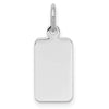 Curata 925 Sterling Silver Polished Engravable Engraveable Rectangle Disc Charm Pendant Necklace Measures 19x8mm Wide