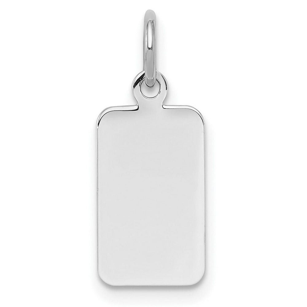 Curata 925 Sterling Silver Polished Engravable Engraveable Rectangle Disc Charm Pendant Necklace Measures 19x8mm Wide