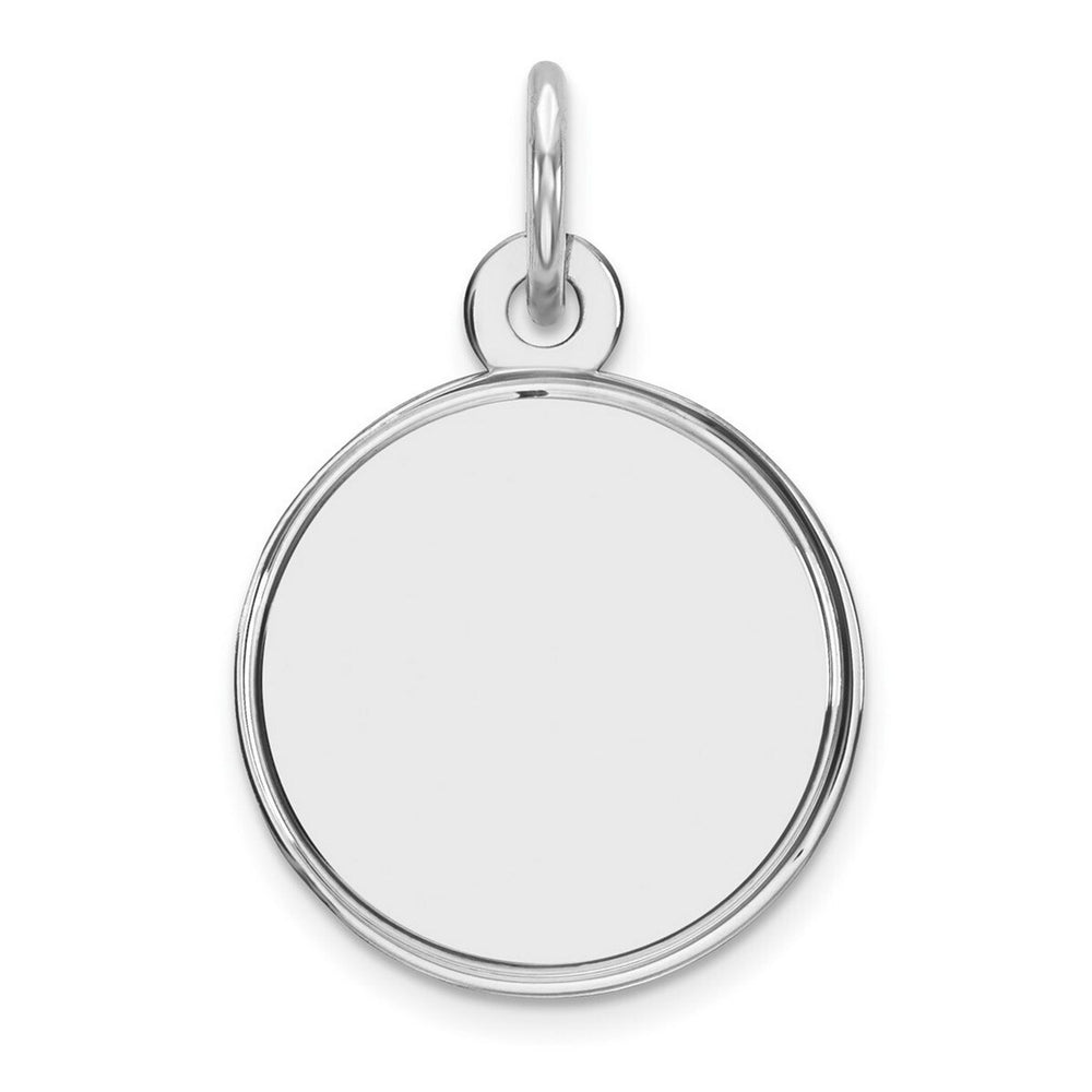 Curata 925 Sterling Silver Polished Engravable Engraveable Round Disc Charm Pendant Necklace Measures 20x13mm Wide