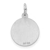 Curata 925 Sterling Silver Polished Engravable Engraveable Round Disc Charm Pendant Necklace Measures 20x13mm Wide