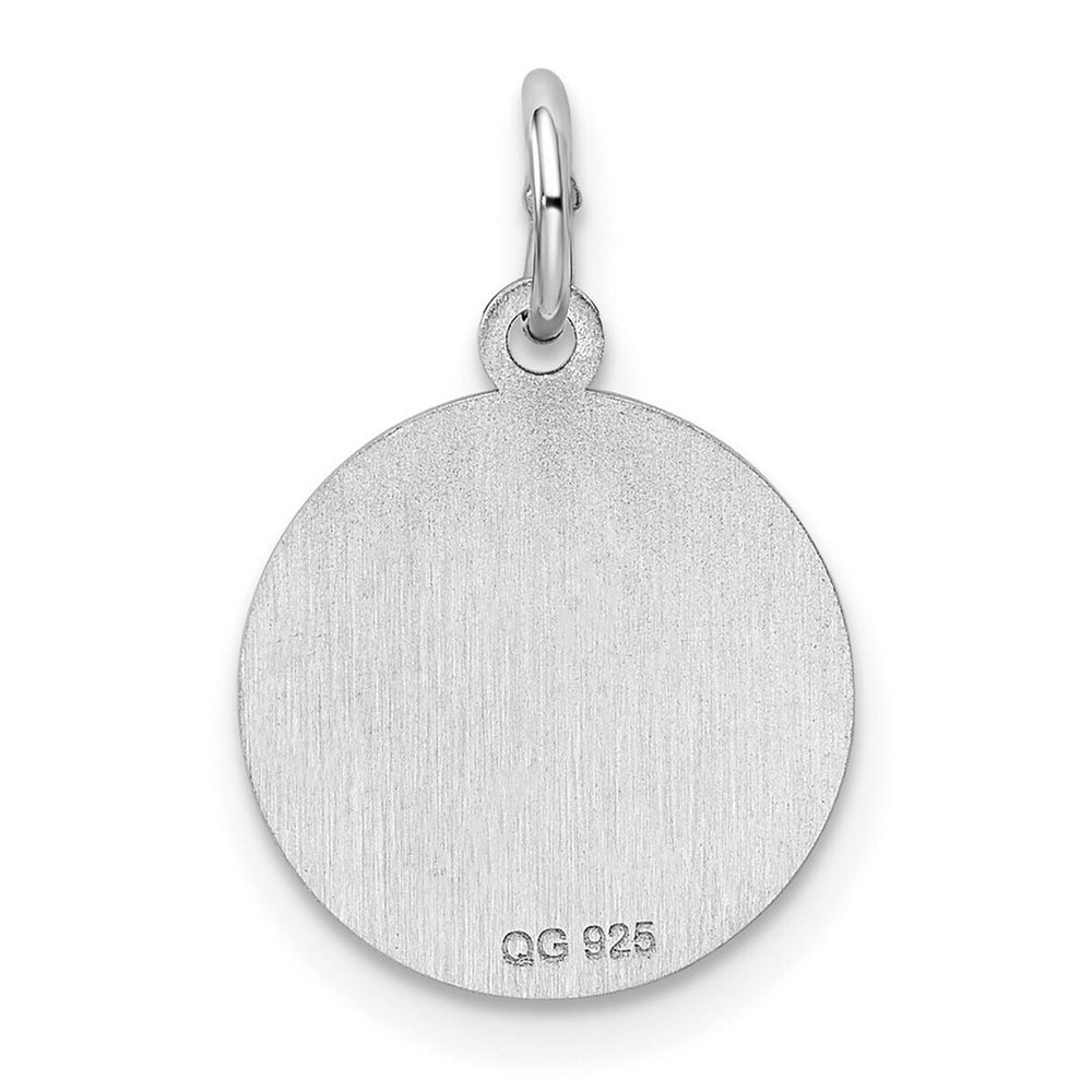 Curata 925 Sterling Silver Polished Engravable Engraveable Round Disc Charm Pendant Necklace Measures 20x13mm Wide