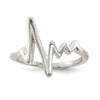 Curata 925 Sterling Silver Polished Heartbeat Ring