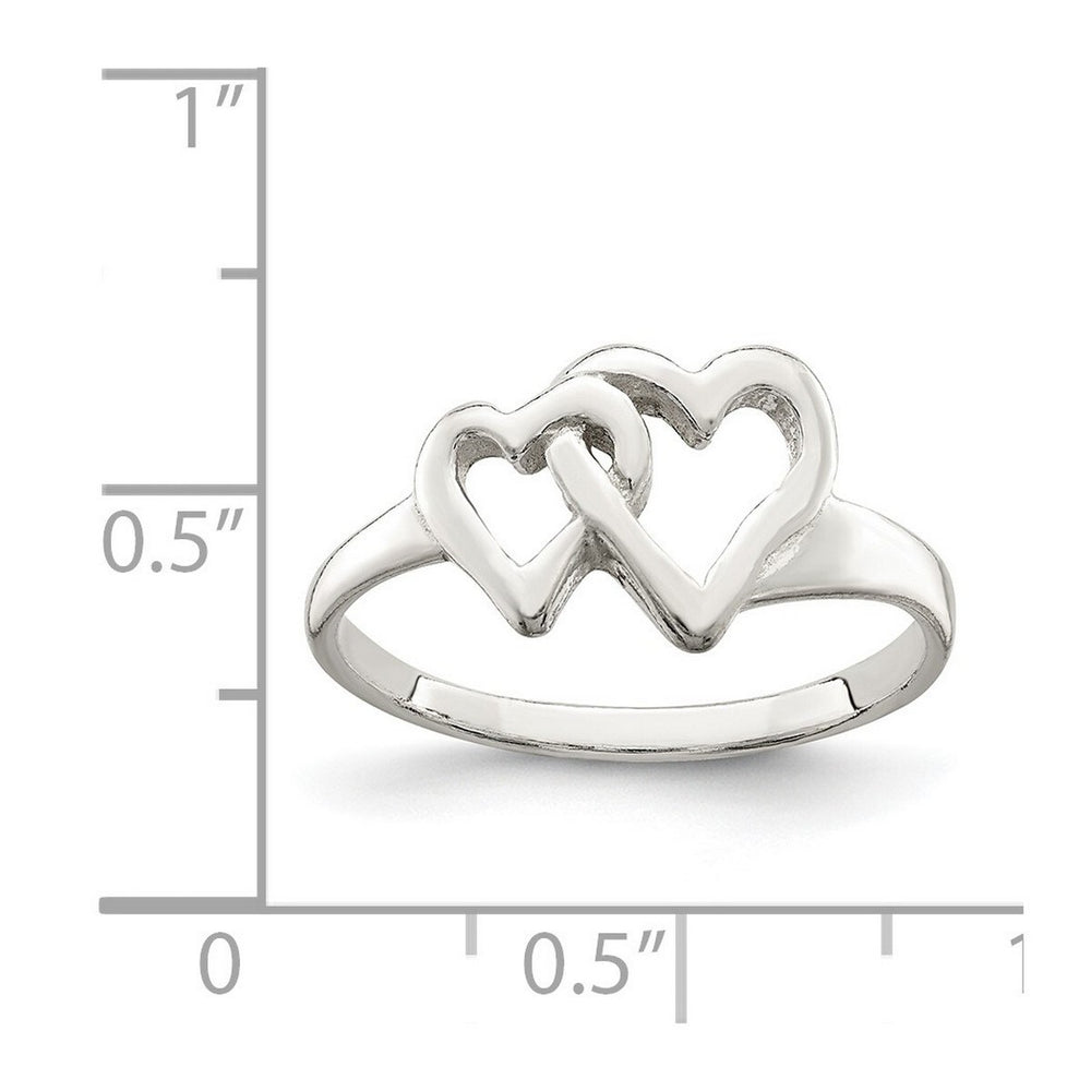 Curata 925 Sterling Silver Polished Intertwining Hearts Ring