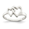 Curata 925 Sterling Silver Polished Intertwining Hearts Ring