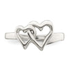 Curata 925 Sterling Silver Polished Intertwining Hearts Ring