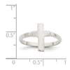 Curata 925 Sterling Silver Polished Vertical Cross Ring