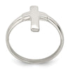 Curata 925 Sterling Silver Polished Vertical Cross Ring