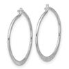 Curata 925 Sterling Silver Polished and Hammered 20.9x20mm Small Round Hoop Earrings