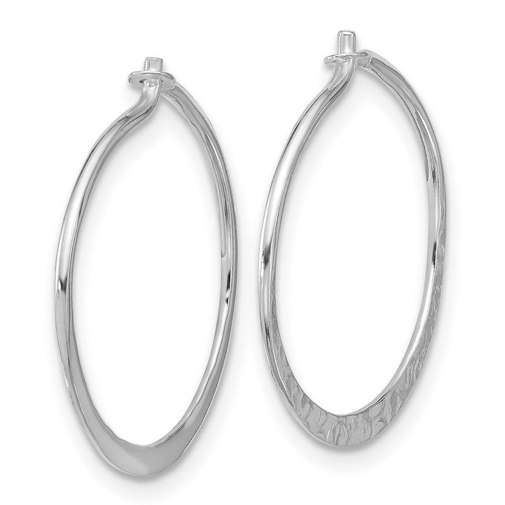 Curata 925 Sterling Silver Polished and Hammered 20.9x20mm Small Round Hoop Earrings