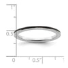 Curata 925 Sterling Silver Polished1.5mm Black Enameled Thin Band Ring