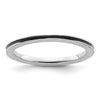 Curata 925 Sterling Silver Polished1.5mm Black Enameled Thin Band Ring