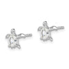 Curata 925 Sterling Silver Rhodium 10.11x7.72mm Cubic Zirconia Turtle Post Earrings